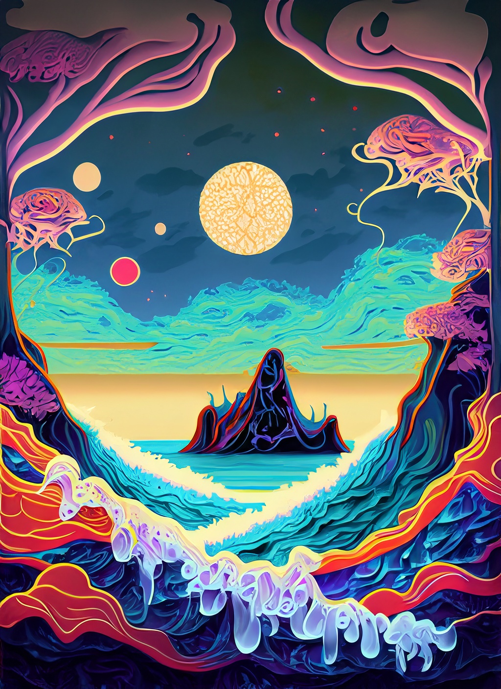 Firefly ゴースト　海　沖縄　アール・ヌーヴォー 83070